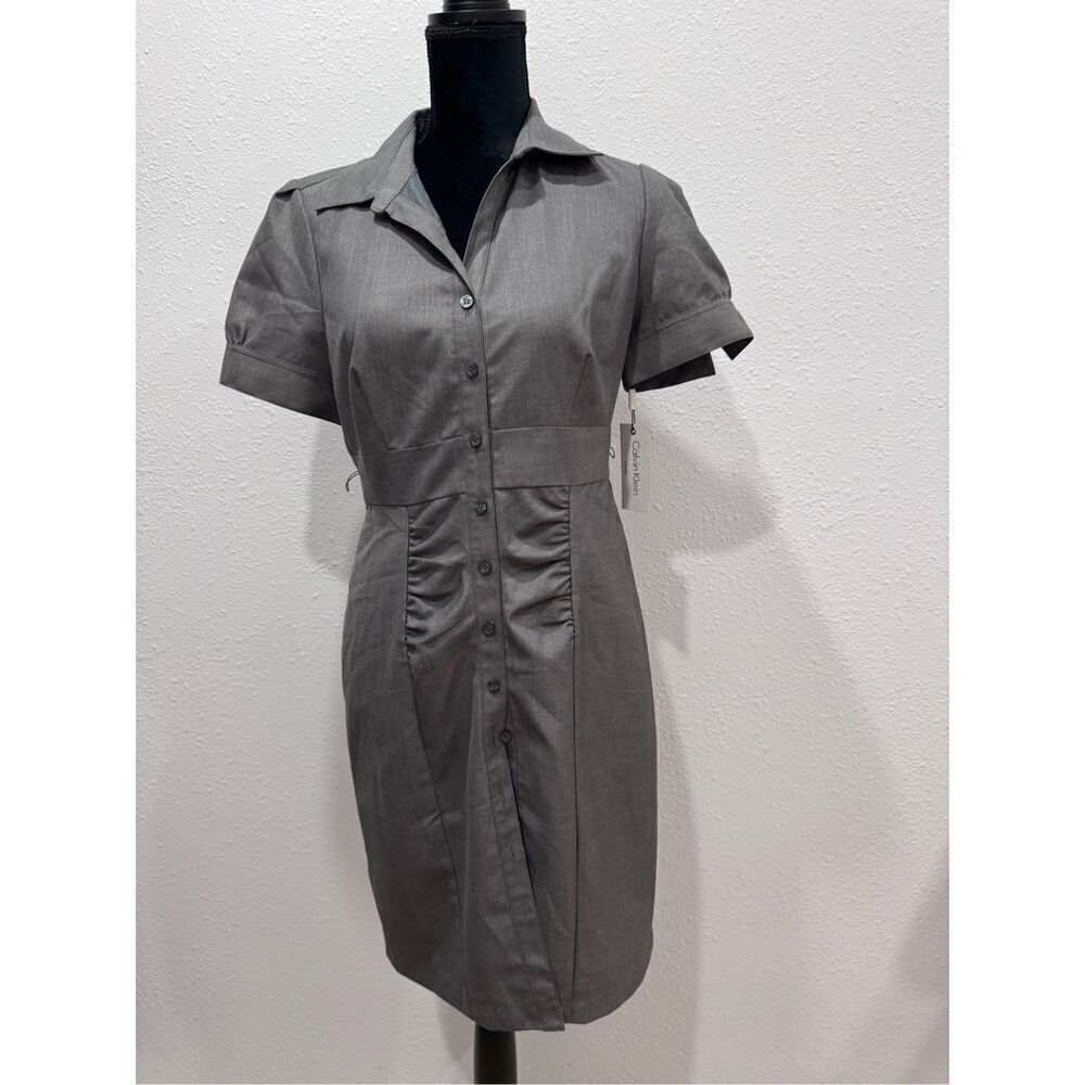 Calvin Klein grey office dress‎ size 8 petite